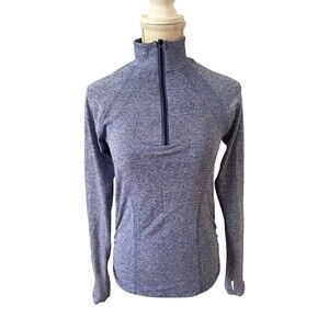 Athleta Fastest‎ Track 1/2 Zip Blue Running Jacket Size Small